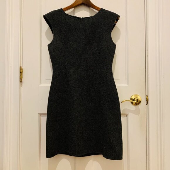 Theory Woman's Wool Sleeveless Sheath Dress Gray Size 6 - Picture 1 of 13